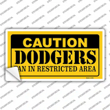 Caution Dodgers Fan Novelty Sticker Decal