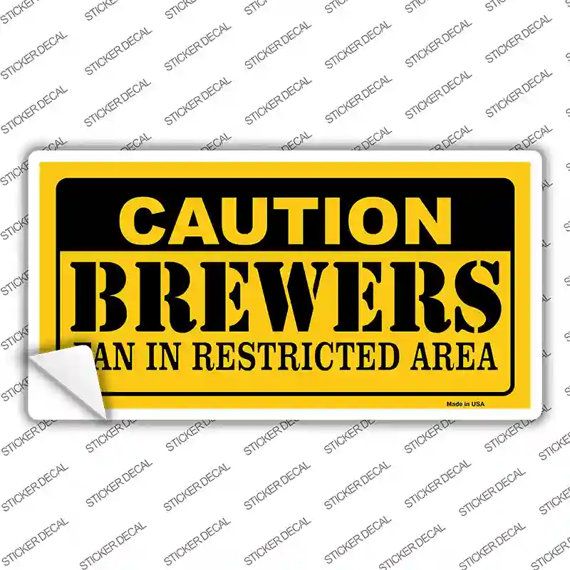 Caution Brewers Fan Novelty Sticker Decal