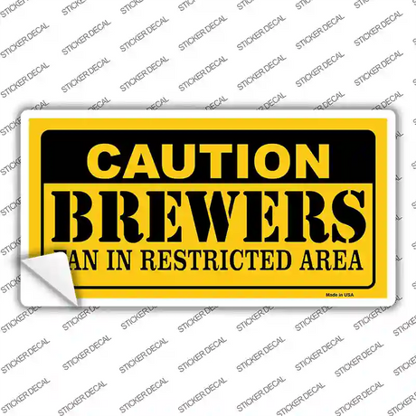 Caution Brewers Fan Novelty Sticker Decal