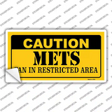 Caution Mets Fan Novelty Sticker Decal