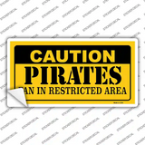 Caution Pirates Fan Novelty Sticker Decal