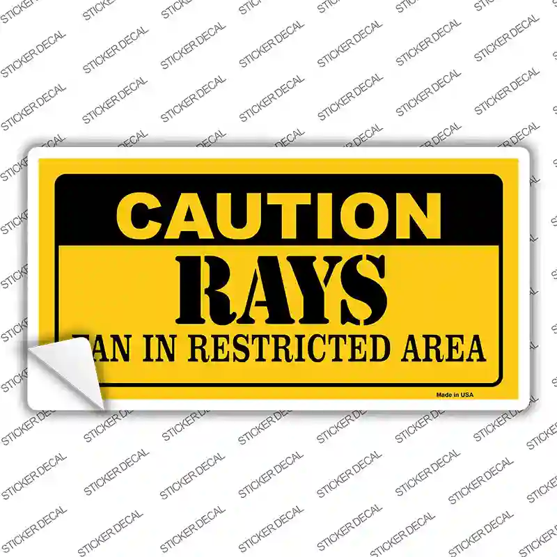 Caution Rays Fan Novelty Sticker Decal
