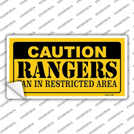 Caution Rangers Fan Novelty Sticker Decal