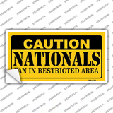 Caution Nationals Fan Novelty Sticker Decal