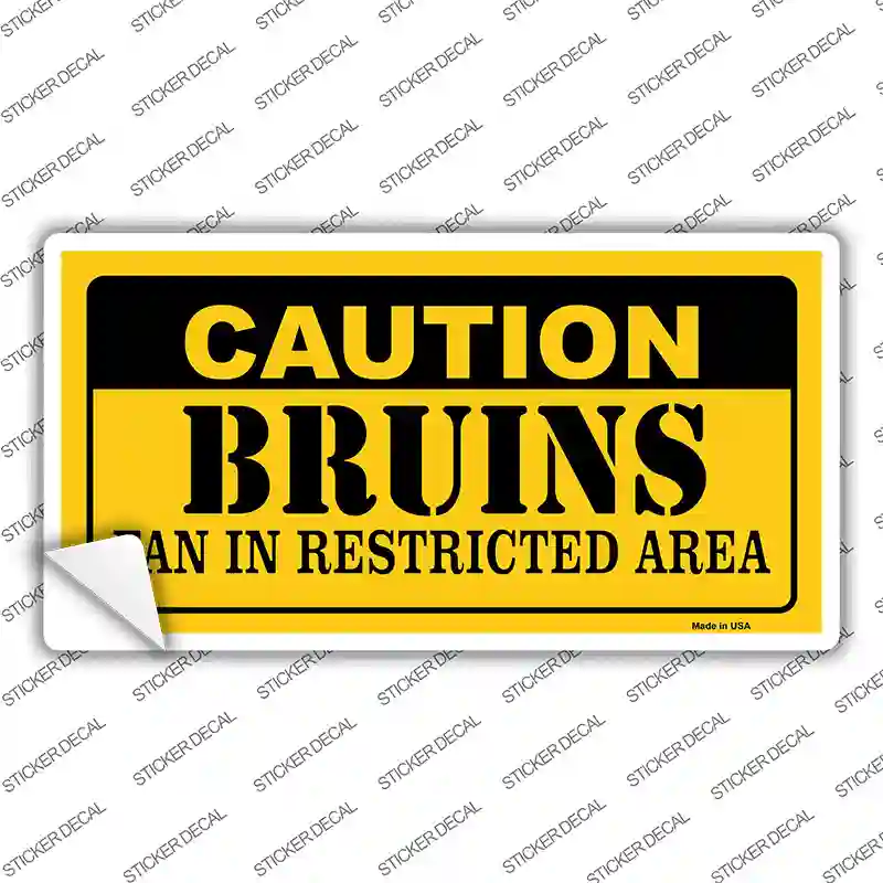 Caution Bruins Vanity Novelty Sticker Decal