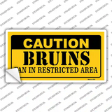 Caution Bruins Vanity Novelty Sticker Decal