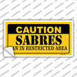 Caution Sabres Novelty Sticker Decal