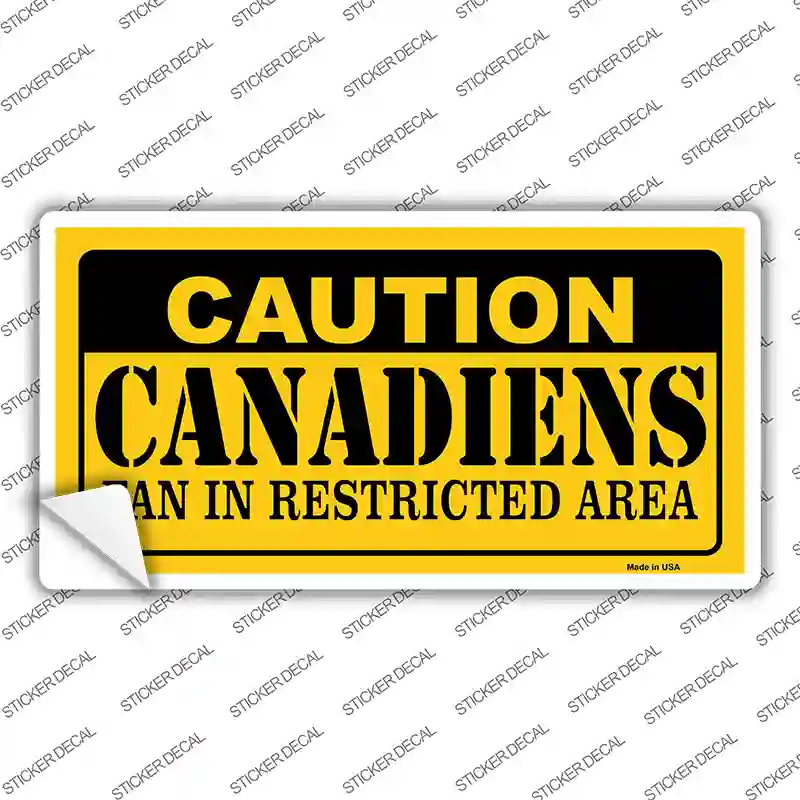 Caution Canadiens Novelty Sticker Decal
