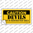 Caution Devils Novelty Sticker Decal