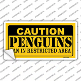 Caution Penguins Novelty Sticker Decal