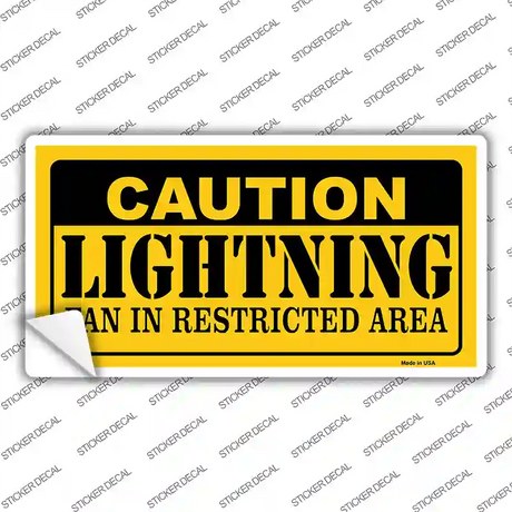 Caution Lightning Novelty Sticker Decal