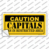 Caution Capitals Novelty Sticker Decal