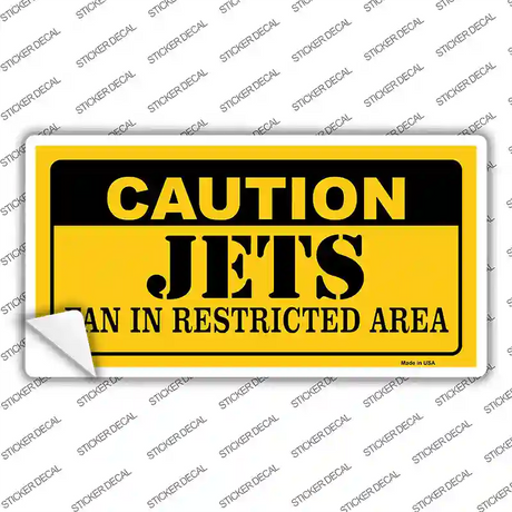 Caution Jets Hockey Novelty Sticker Decal
