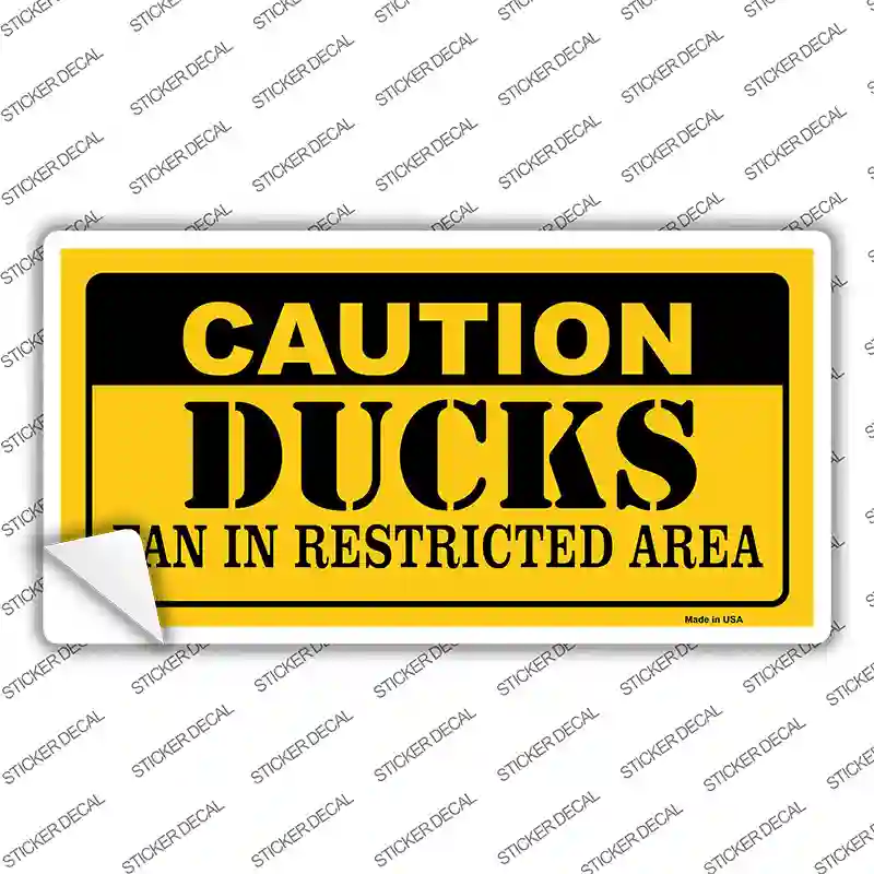 Caution Ducks Novelty Sticker Decal