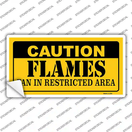 Caution Flames Novelty Sticker Decal