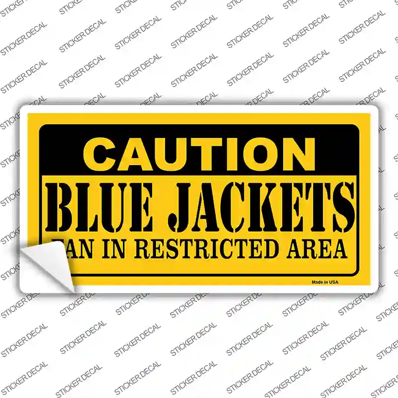 Caution Blue Jackets Novelty Sticker Decal
