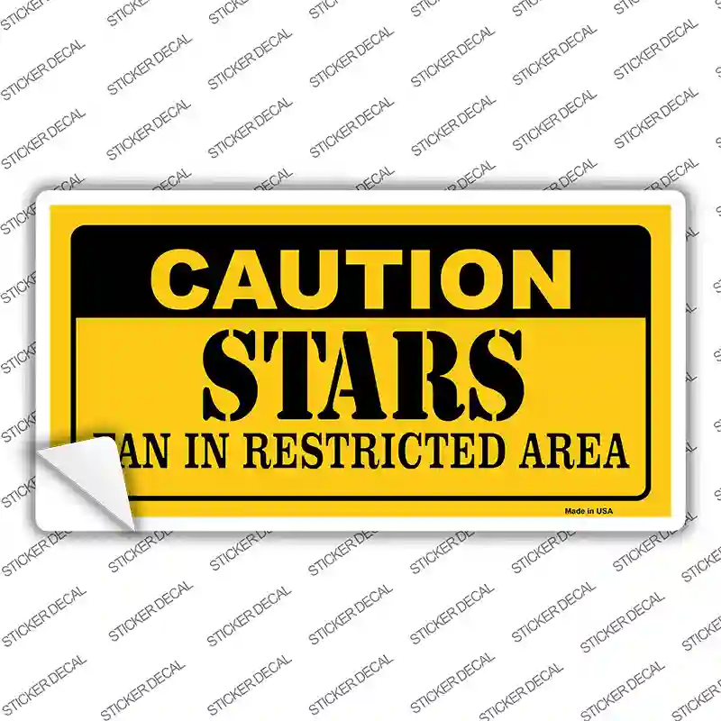 Caution Stars Novelty Sticker Decal