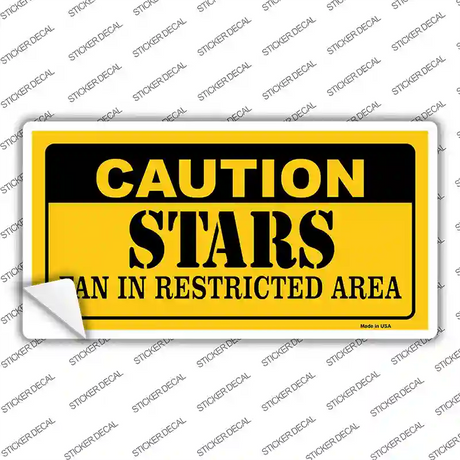 Caution Stars Novelty Sticker Decal