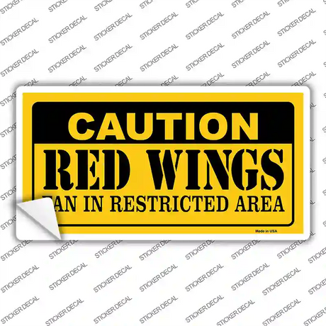 Caution Red Wings Novelty Sticker Decal