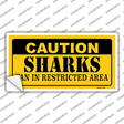 Caution Sharks Novelty Sticker Decal