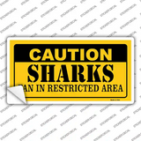 Caution Sharks Novelty Sticker Decal
