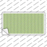 Lime Green White Chevron Novelty Sticker Decal