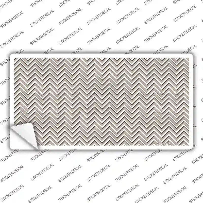 Tan White Chevron Novelty Sticker Decal