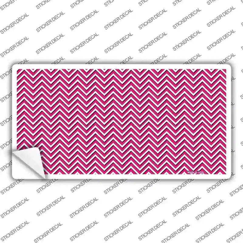 Pink White Chevron Novelty Sticker Decal