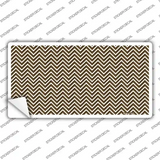 Brown White Chevron Novelty Sticker Decal