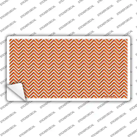 Orange White Chevron Novelty Sticker Decal