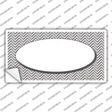 Grey White Chevon White Oval Novelty Sticker Decal