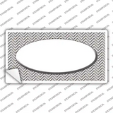 Grey White Chevon White Oval Novelty Sticker Decal
