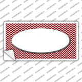 Red White Chevon White Center Oval Novelty Sticker Decal