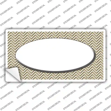 Gold White Chevon White Center Oval Novelty Sticker Decal