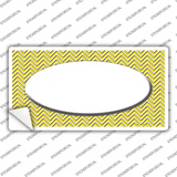 Yellow White Chevon White Center Oval Novelty Sticker Decal