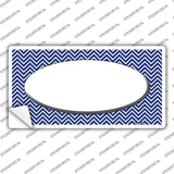 Blue White Chevon White Center Oval Novelty Sticker Decal