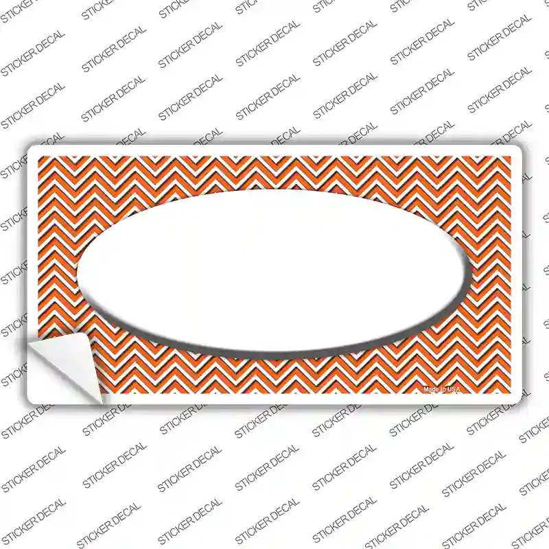 Orange White Chevon White Center Oval Novelty Sticker Decal