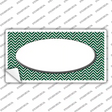 Green White Chevon White Center Oval Novelty Sticker Decal