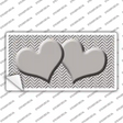 Grey White Chevon Grey Center Hearts Novelty Sticker Decal