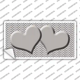 Grey White Chevon Grey Center Hearts Novelty Sticker Decal