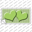 Lime Green White Chevron Lime Green Center Hearts Novelty Sticker Decal