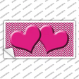 Pink White Chevron Pink Center Hearts Novelty Sticker Decal