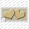 Gold White Chevron Gold Center Hearts Novelty Sticker Decal