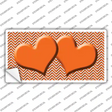 Orange White Chevron Orange Center Hearts Novelty Sticker Decal