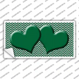 Green White Chevron Green Center Hearts Novelty Sticker Decal