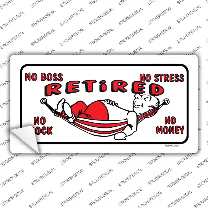 Retired With Hammock Novelty Sticker Decal
