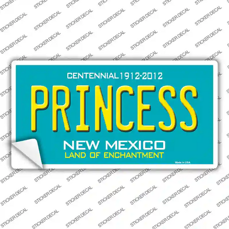 Princess New Mexico Teal Novelty Sticker Decal