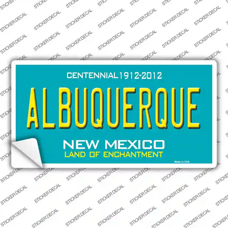 Albuquerque New Mexico Teal Novelty Sticker Decal