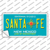 Santa Fe New Mexico Teal Novelty Sticker Decal
