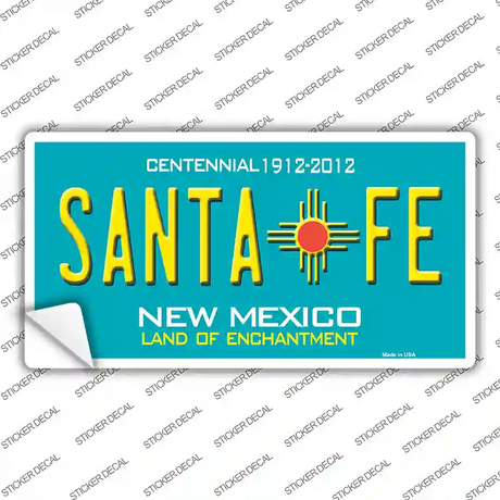 Santa Fe New Mexico Teal Novelty Sticker Decal